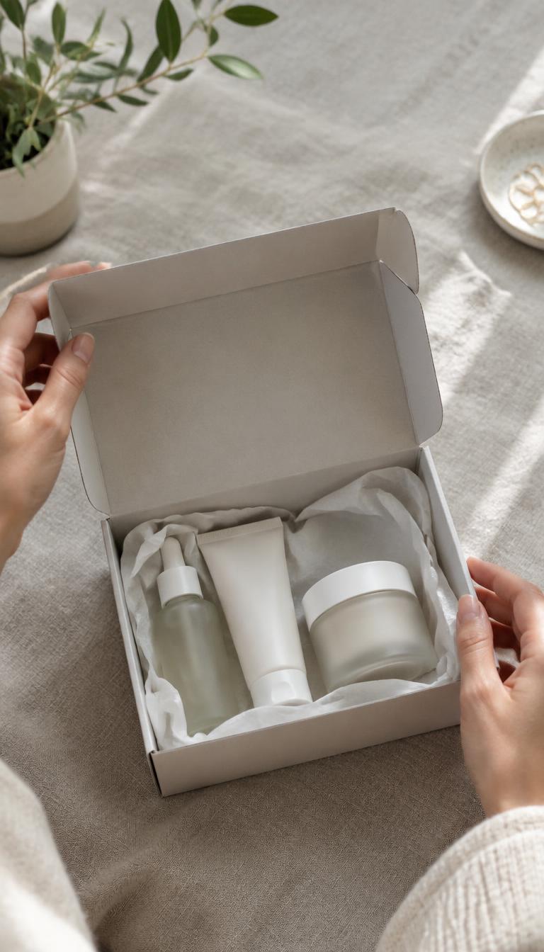 Skincare unboxing filmed for short-form content